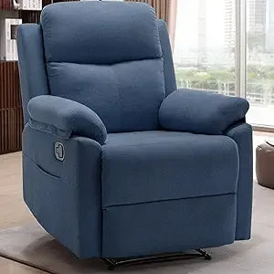 Upholstered Manual Recliner with Side Pockets