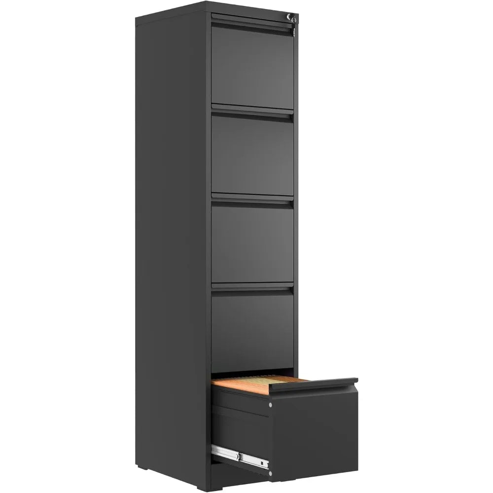 5 Drawer File Cabinet with Lock, Letter/Legal