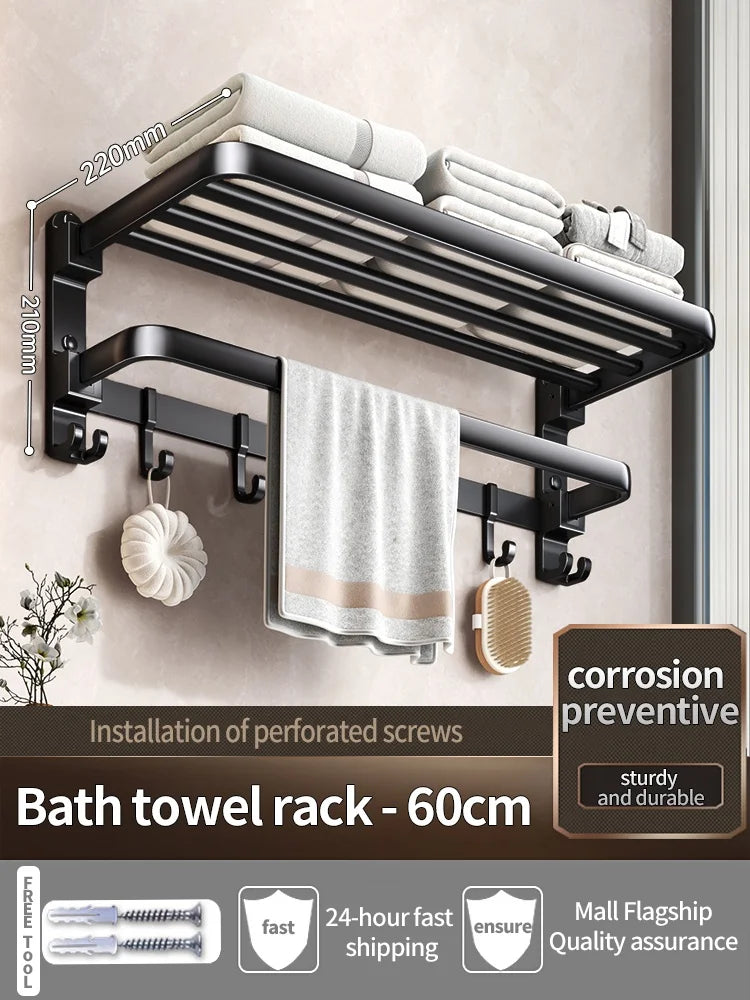 Upgrade and Thicken Grey Aluminum Towel Rack