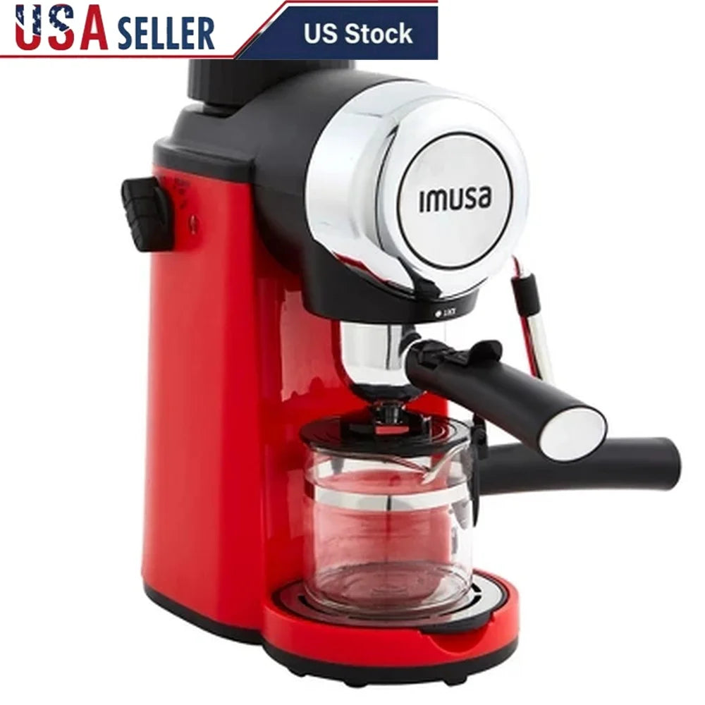 4 Cup Espresso Cappuccino Maker, Frothing Wand