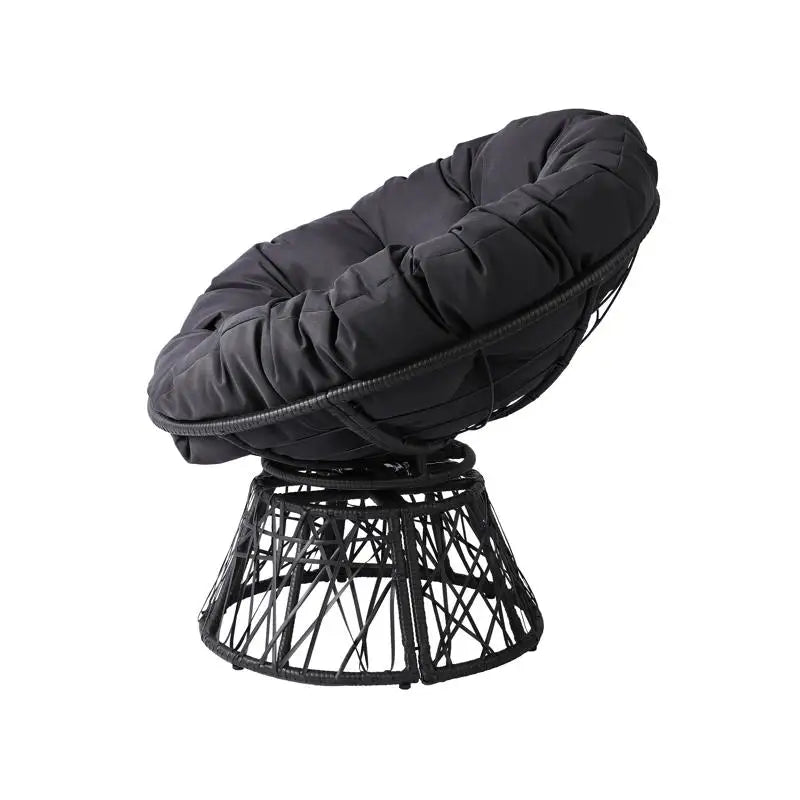 38-Inch Ergonomic Swivel Wicker Papasan Chair