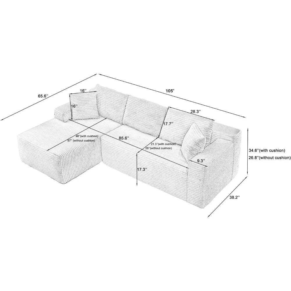 Cloud Sectional, with L-Shape Chaise