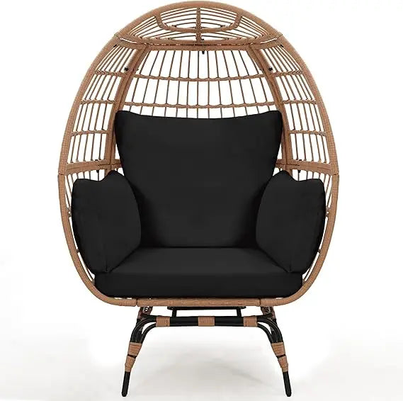 Oversized Swivel Rattan Egg Chair
