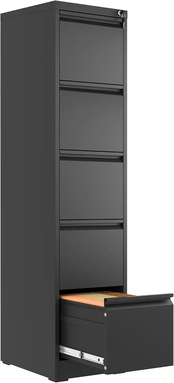 5 Drawer File Cabinet with Lock, Letter/Legal