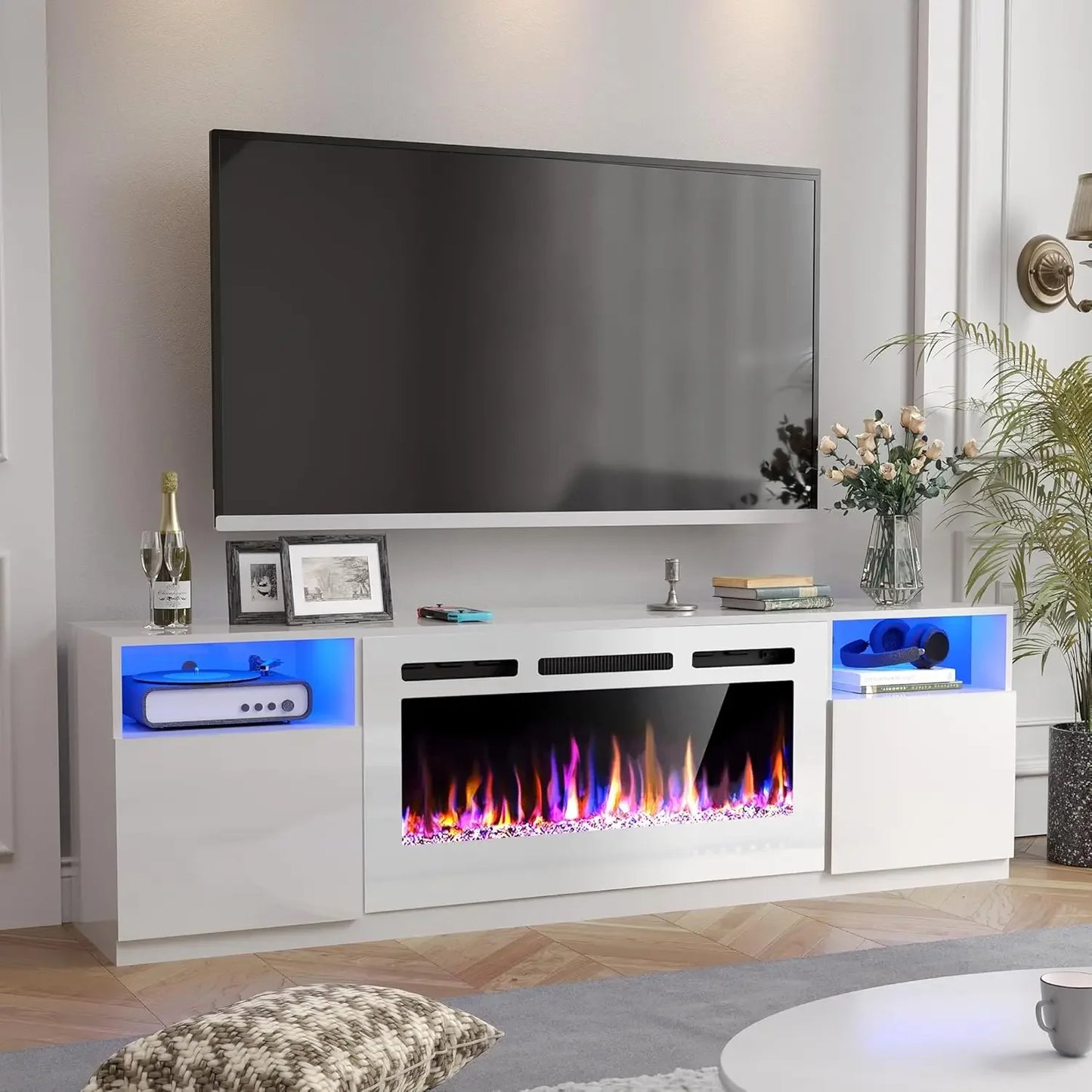 70" Electric Fireplace and TV Stand