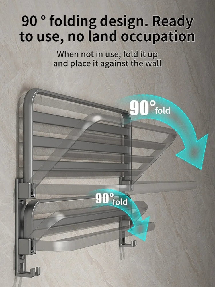 Upgrade and Thicken Grey Aluminum Towel Rack