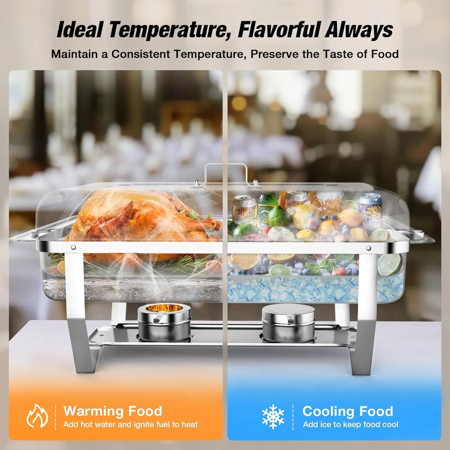 2/4 Pack 8QT Chafing Dish Buffet Set