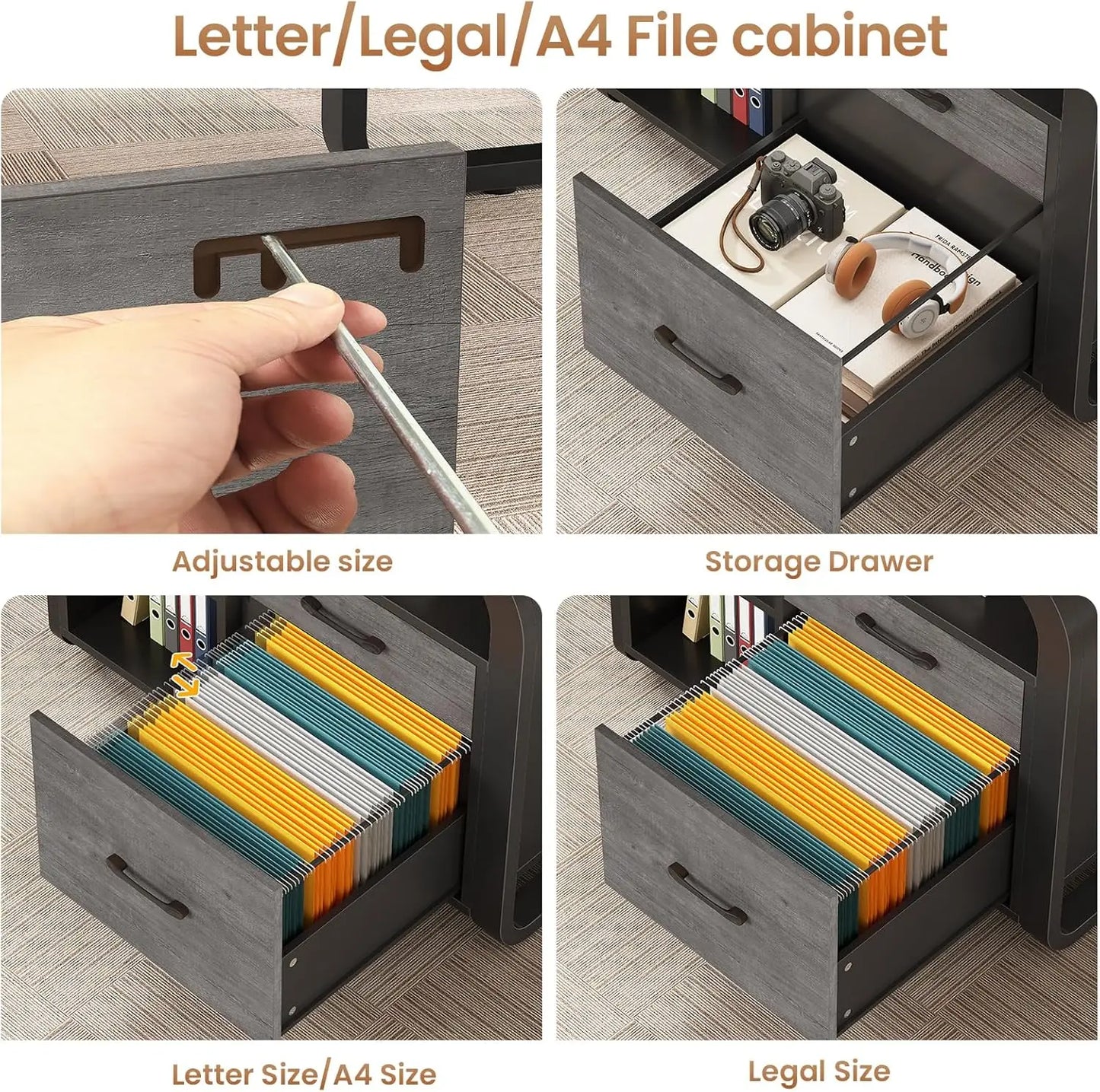 63" L-Shaped Executive Desk with Drawers