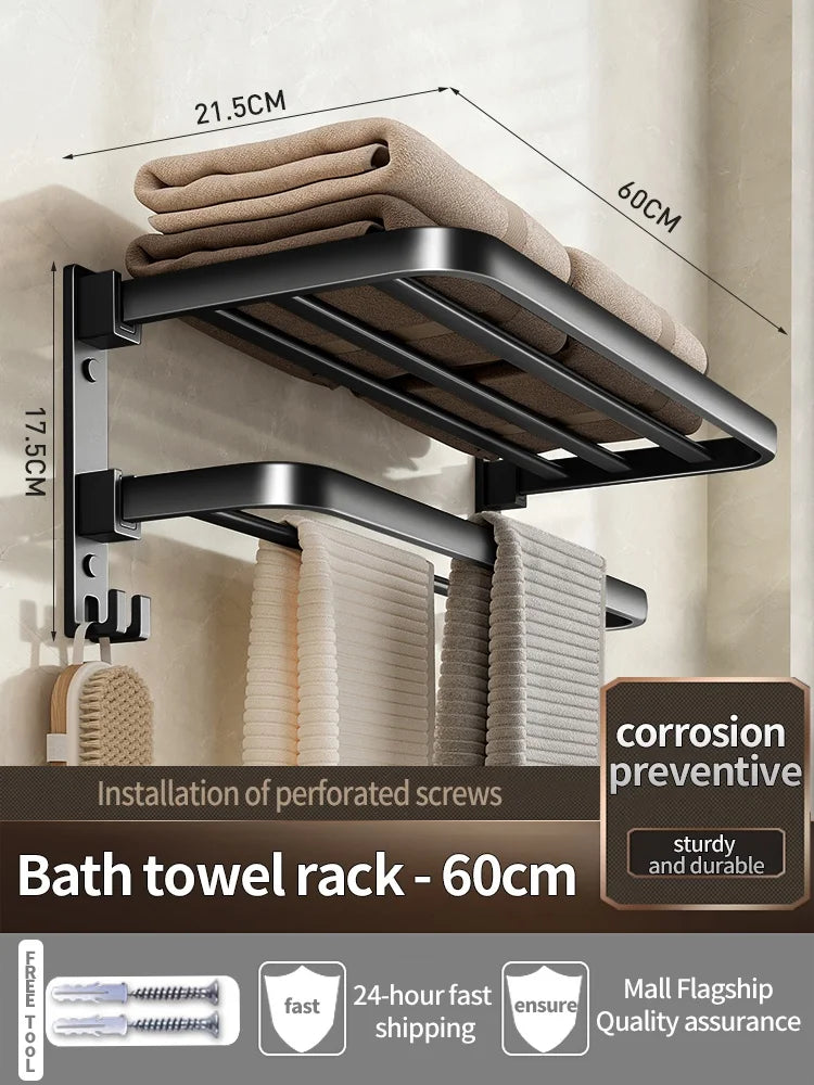 Upgrade and Thicken Grey Aluminum Towel Rack