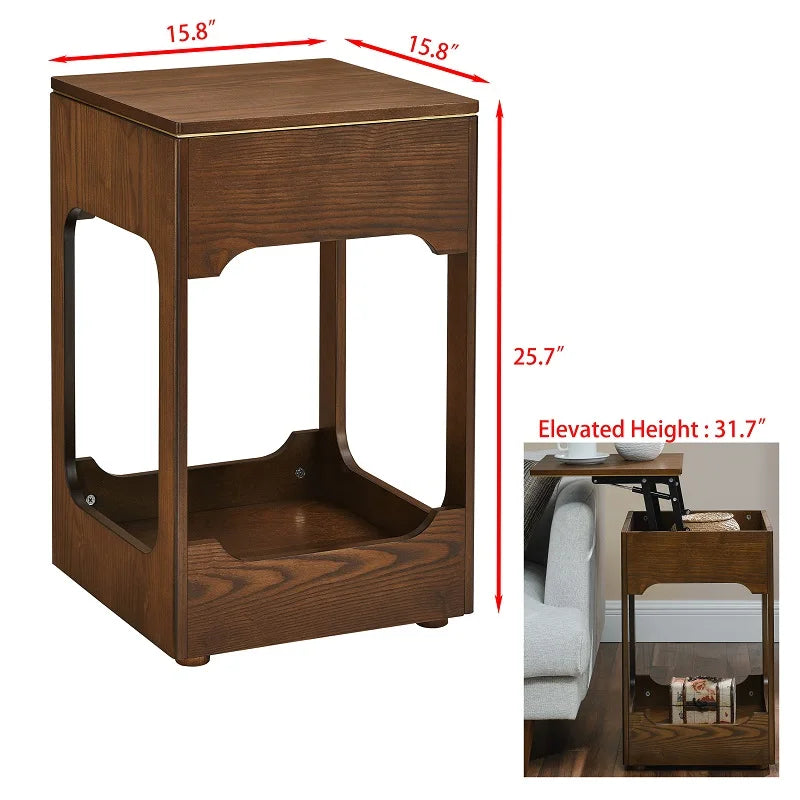 Mid-century Modern Rising Top Side Table