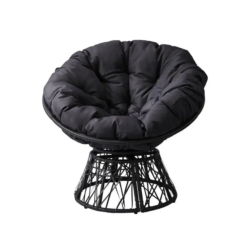 38-Inch Ergonomic Swivel Wicker Papasan Chair