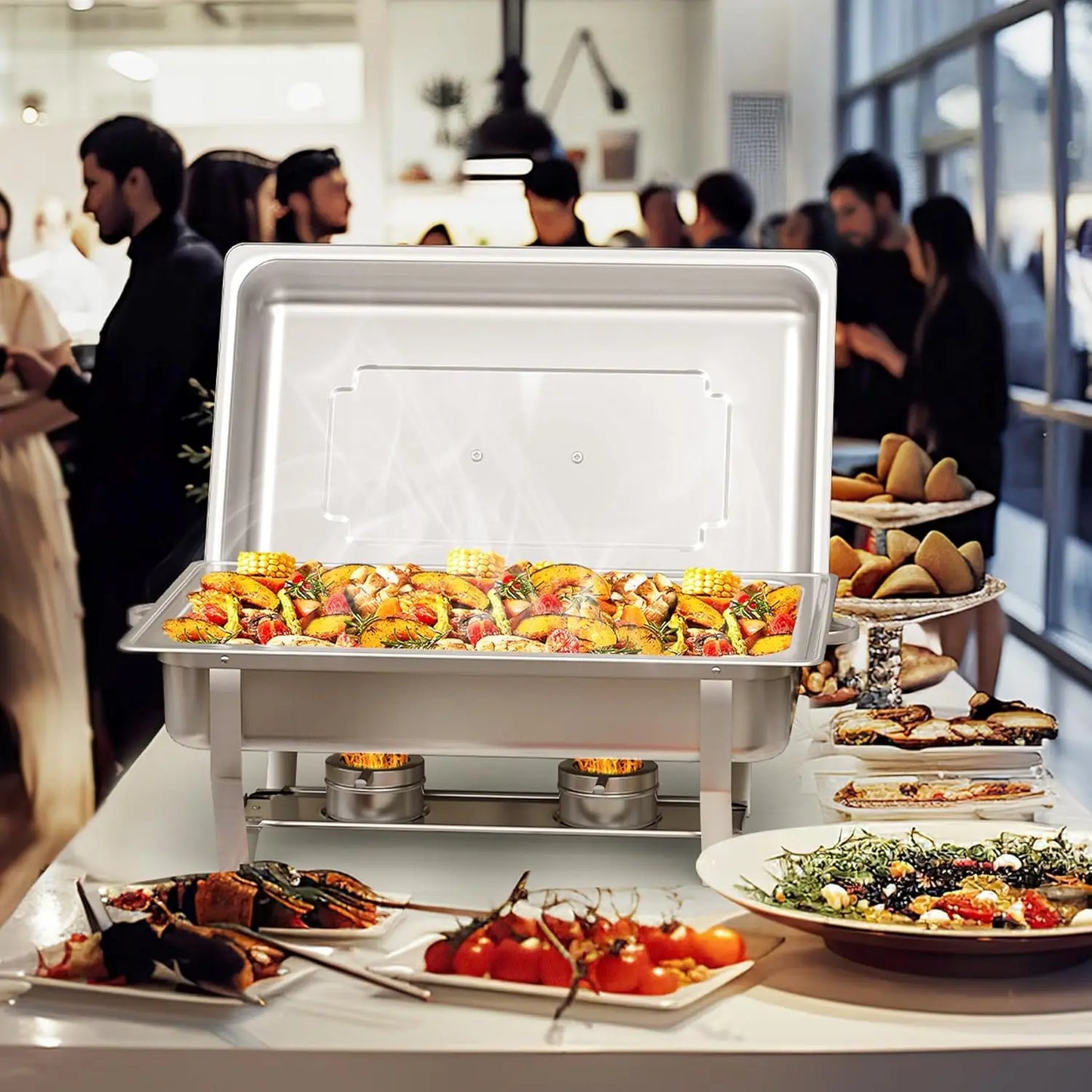 2/4 Pack 8QT Chafing Dish Buffet Set