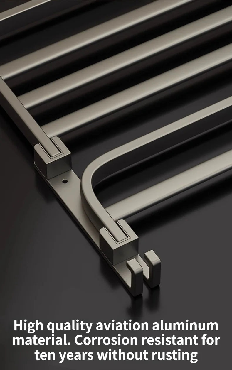 Upgrade and Thicken Grey Aluminum Towel Rack