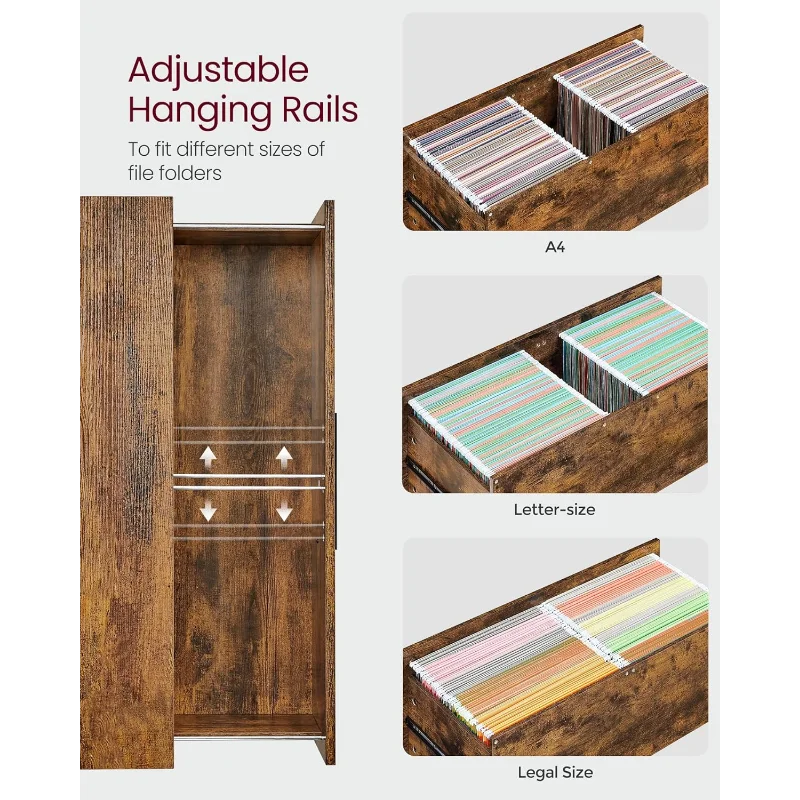 2-Drawer Filing Cabinet with Anti-tip Interlocking Mechanism
