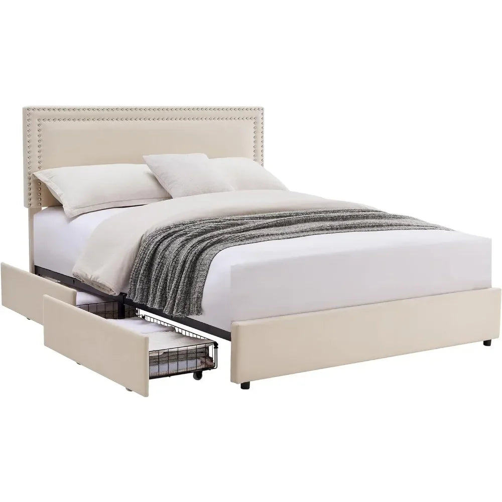 Bedroom furniture, upholstered platform, bed frame platform