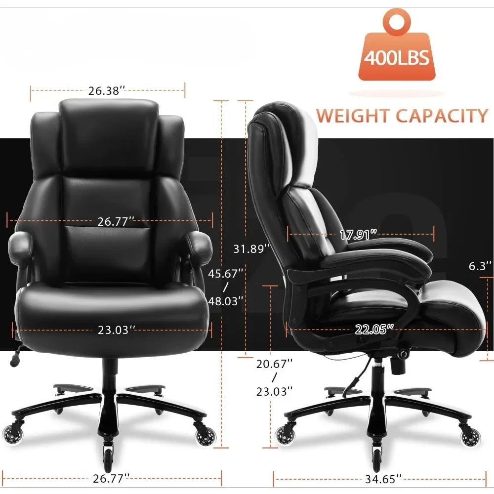 Lumbar support office chair, breathable bonded leather