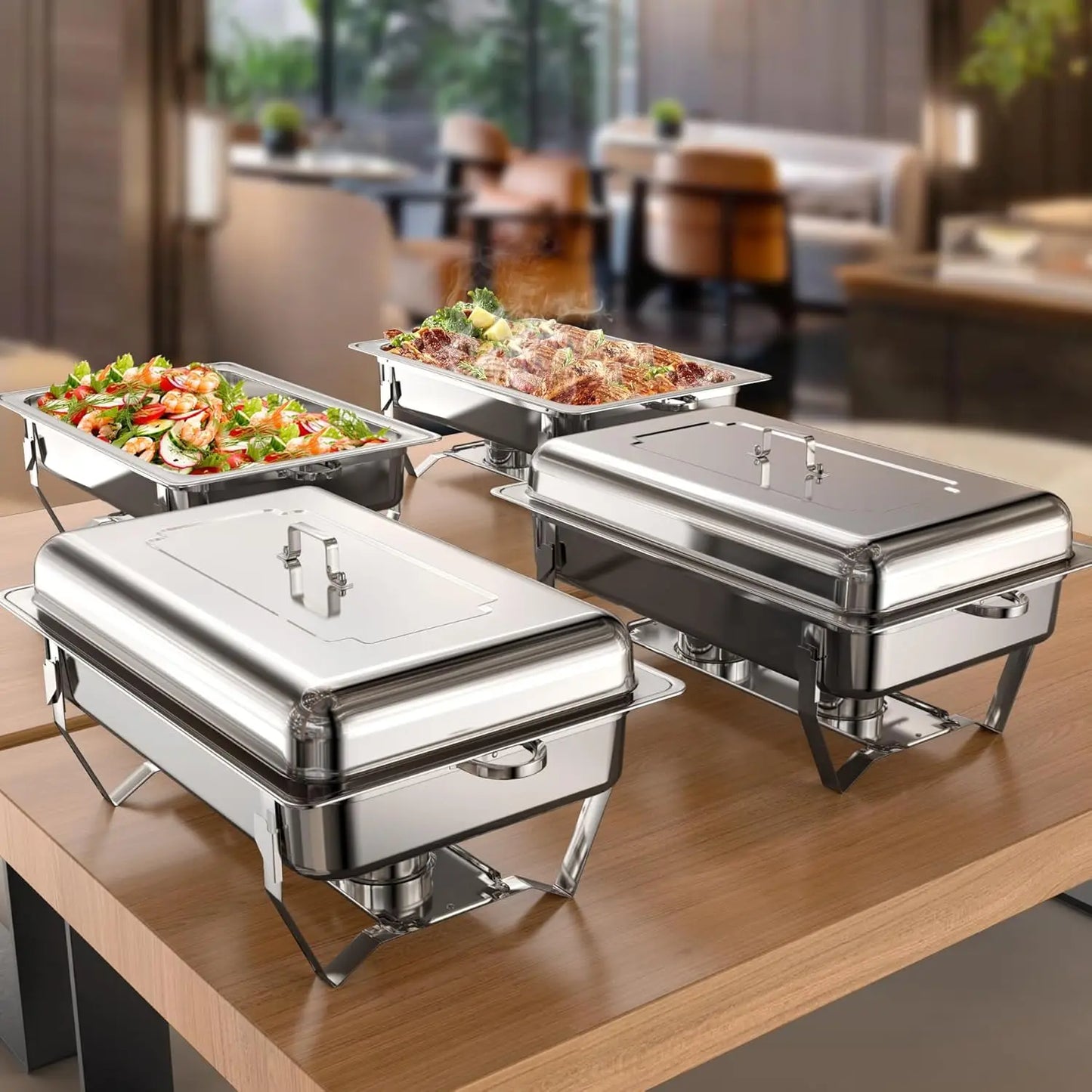 2/4 Pack 8QT Chafing Dish Buffet Set