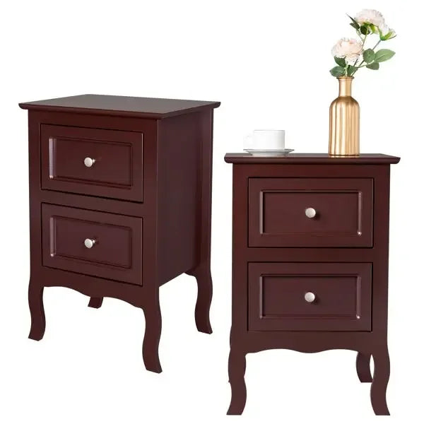 2pcs Country Style Two-Tier Night Tables