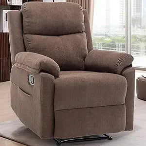 Upholstered Manual Recliner with Side Pockets