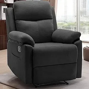 Upholstered Manual Recliner with Side Pockets