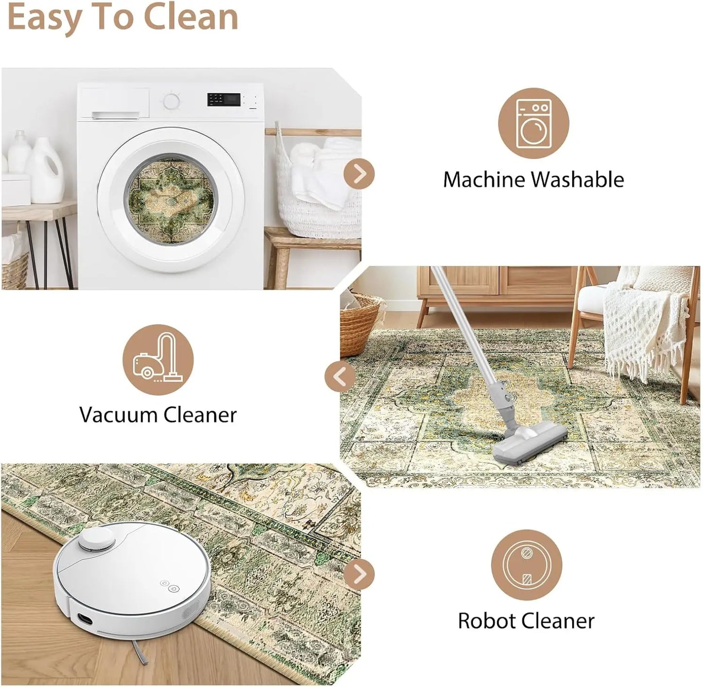 8X10 Area Rugs Washable No Pile