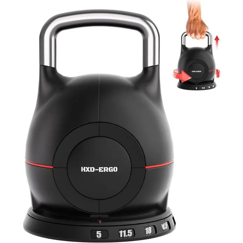 7-in-1 Adjustable Kettlebell, 5-44 LBS Adjustable Weights