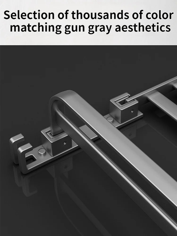 Upgrade and Thicken Grey Aluminum Towel Rack