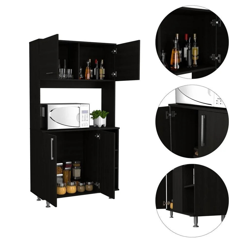 Kitchen Pantry Storage Cabinet with Open Shelves