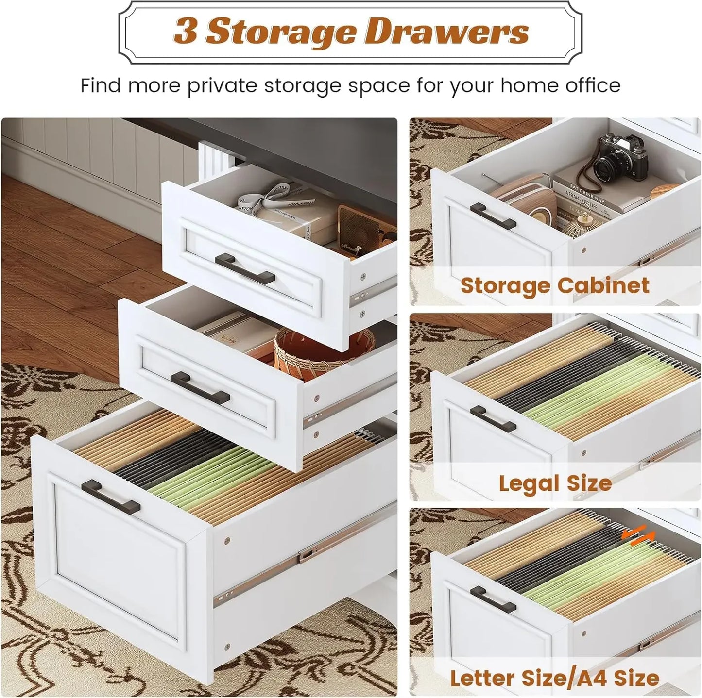 Farmhouse 69" Executive L- Shaped Home Office Desk