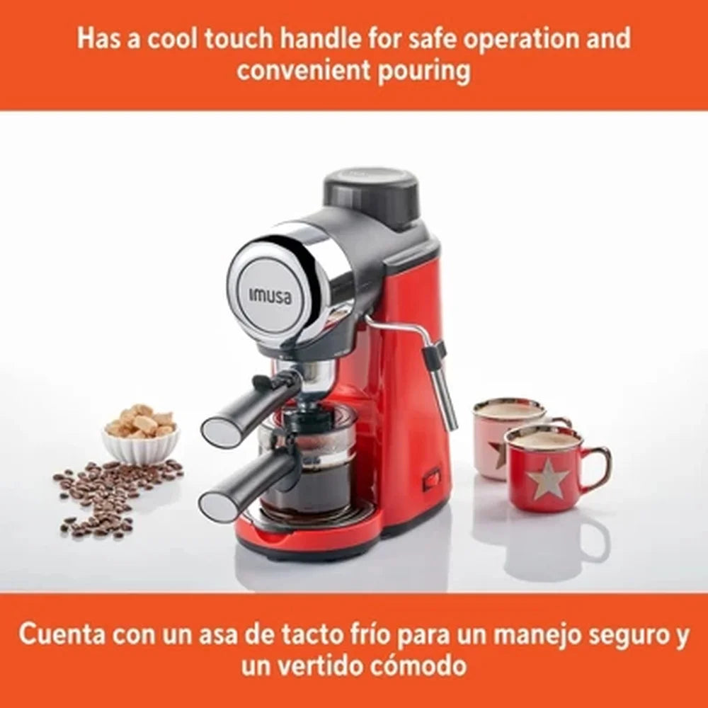 4 Cup Espresso Cappuccino Maker, Frothing Wand