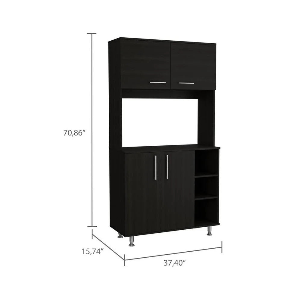 Kitchen Pantry Storage Cabinet with Open Shelves