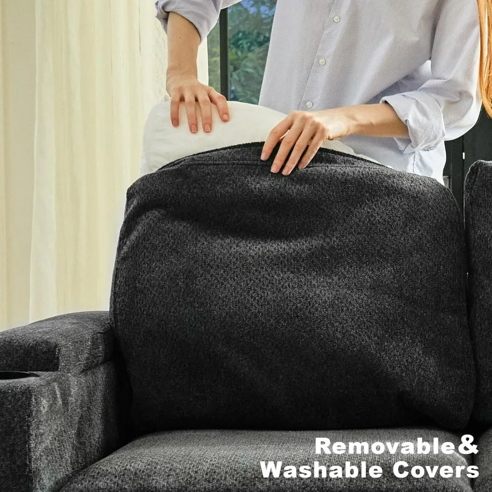 Chenille Modular Sectional Sofa with Storage Armrest