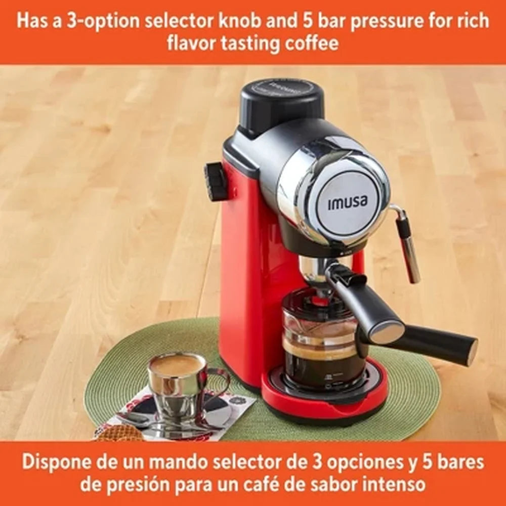 4 Cup Espresso Cappuccino Maker, Frothing Wand