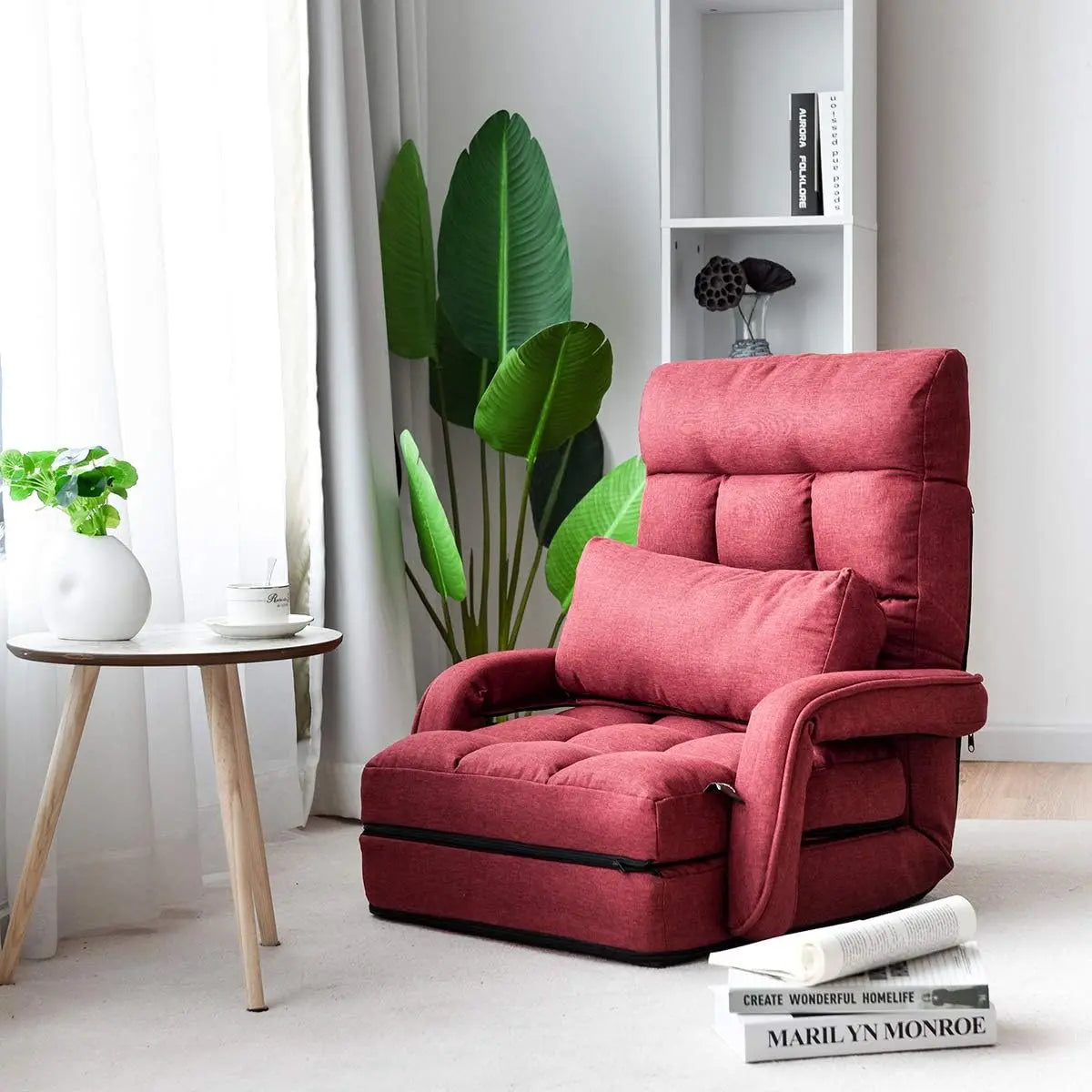Folding Lazy Sofa Floor Chair, Chaise Lounger