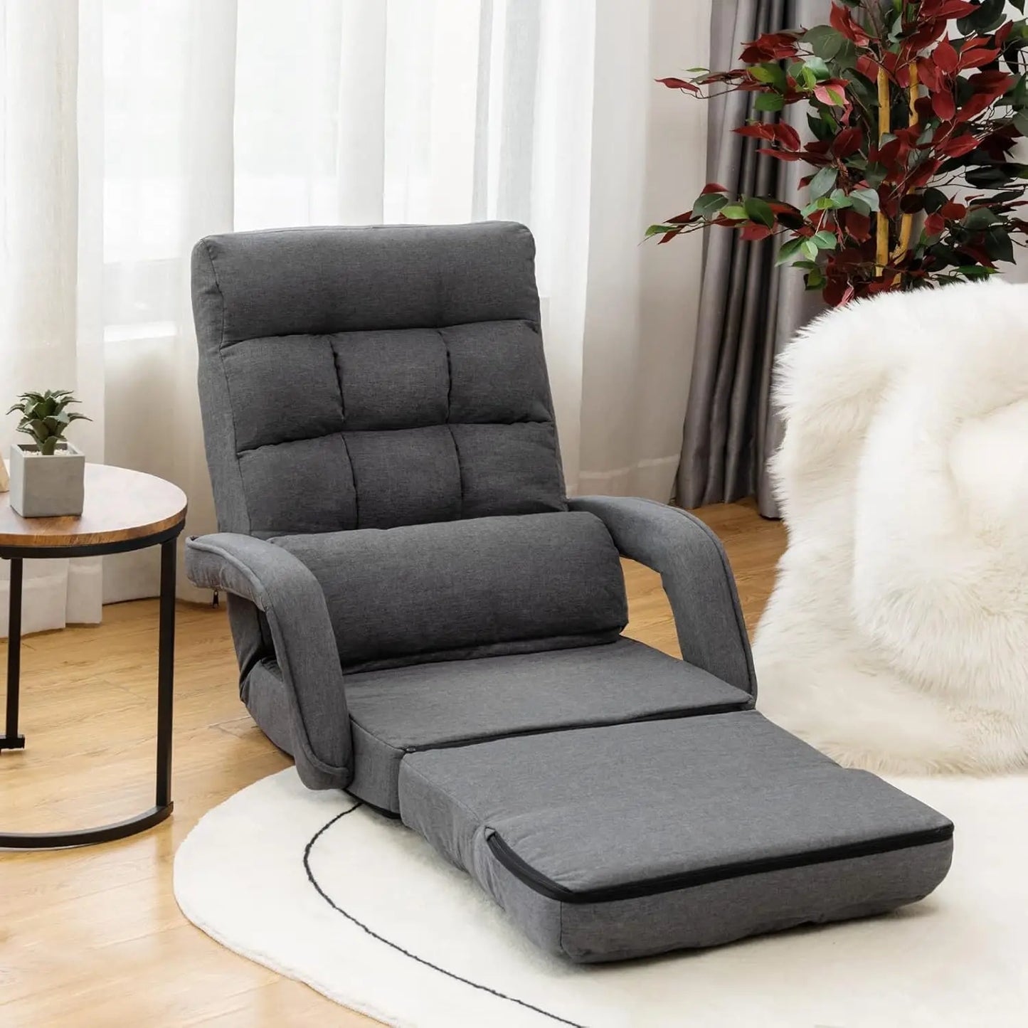 Folding Lazy Sofa Floor Chair, Chaise Lounger