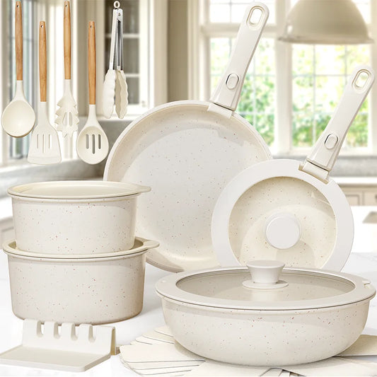 21 Piece Ceramic Cookware Set, Sensor Handles