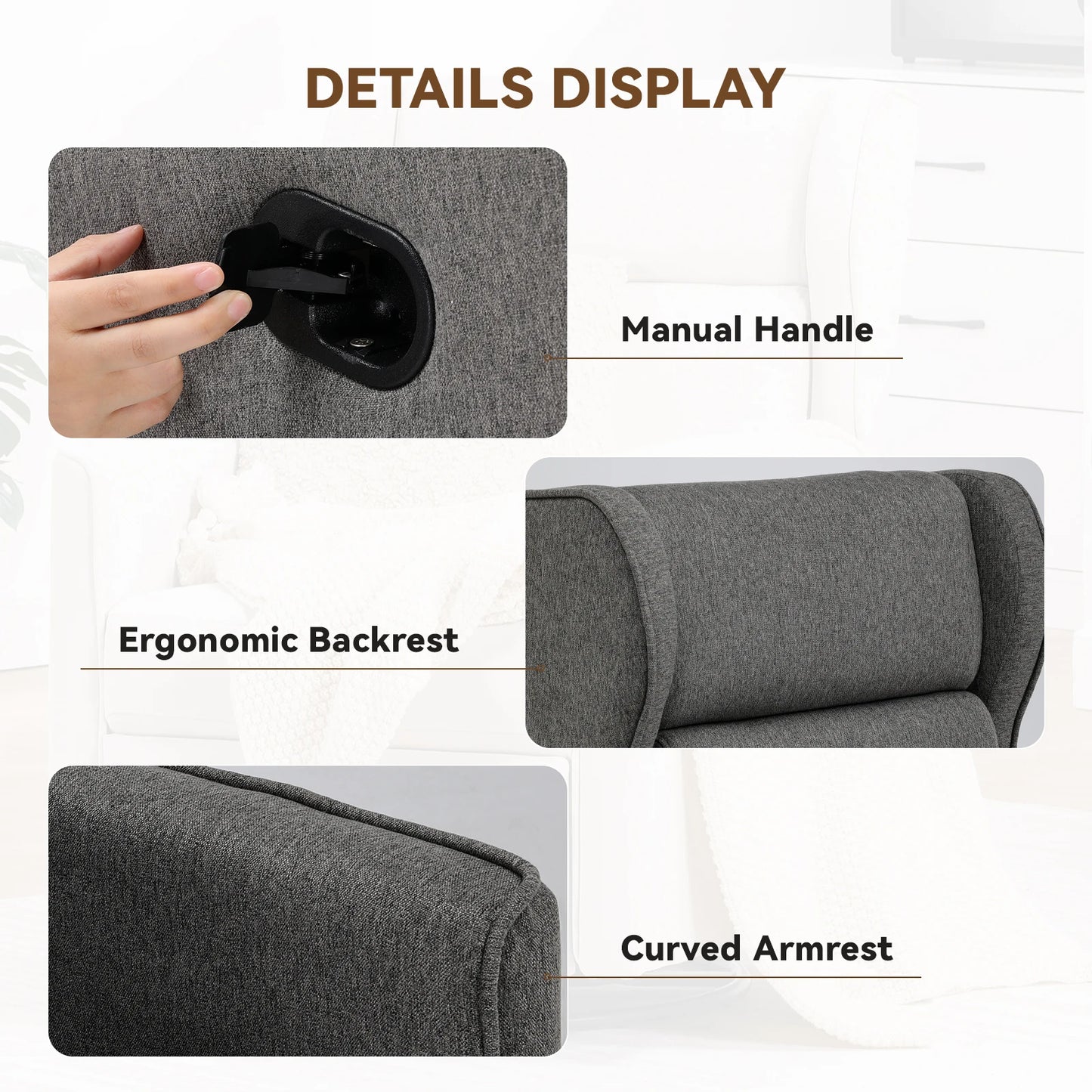 Rocking Recliner Chair, Swivel Glider Recliner