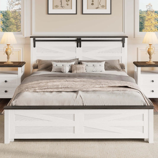 Farmhouse Queen Bed Frame with Liftup Storage