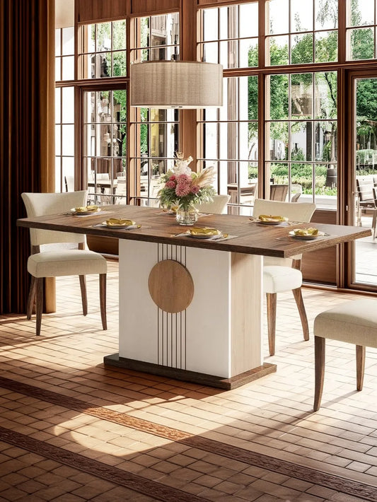 Rectangular Farmhouse Wood Dinner Table