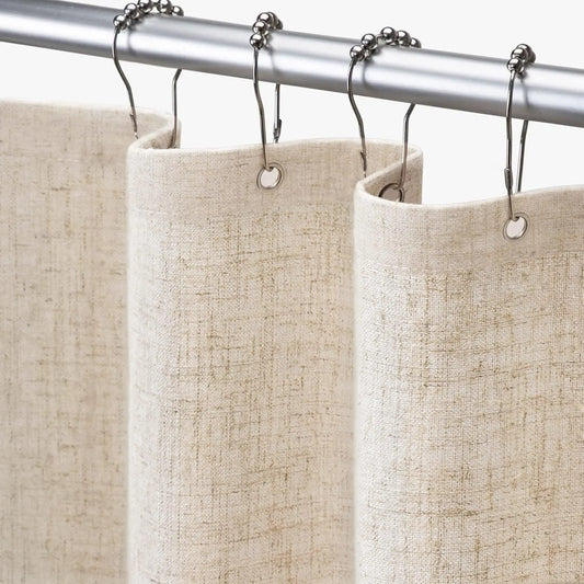 Linen Shower Curtain, Boho Farmhouse Shower Curtain