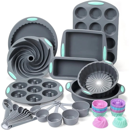 49 Pieces Silicone Bakeware Set,