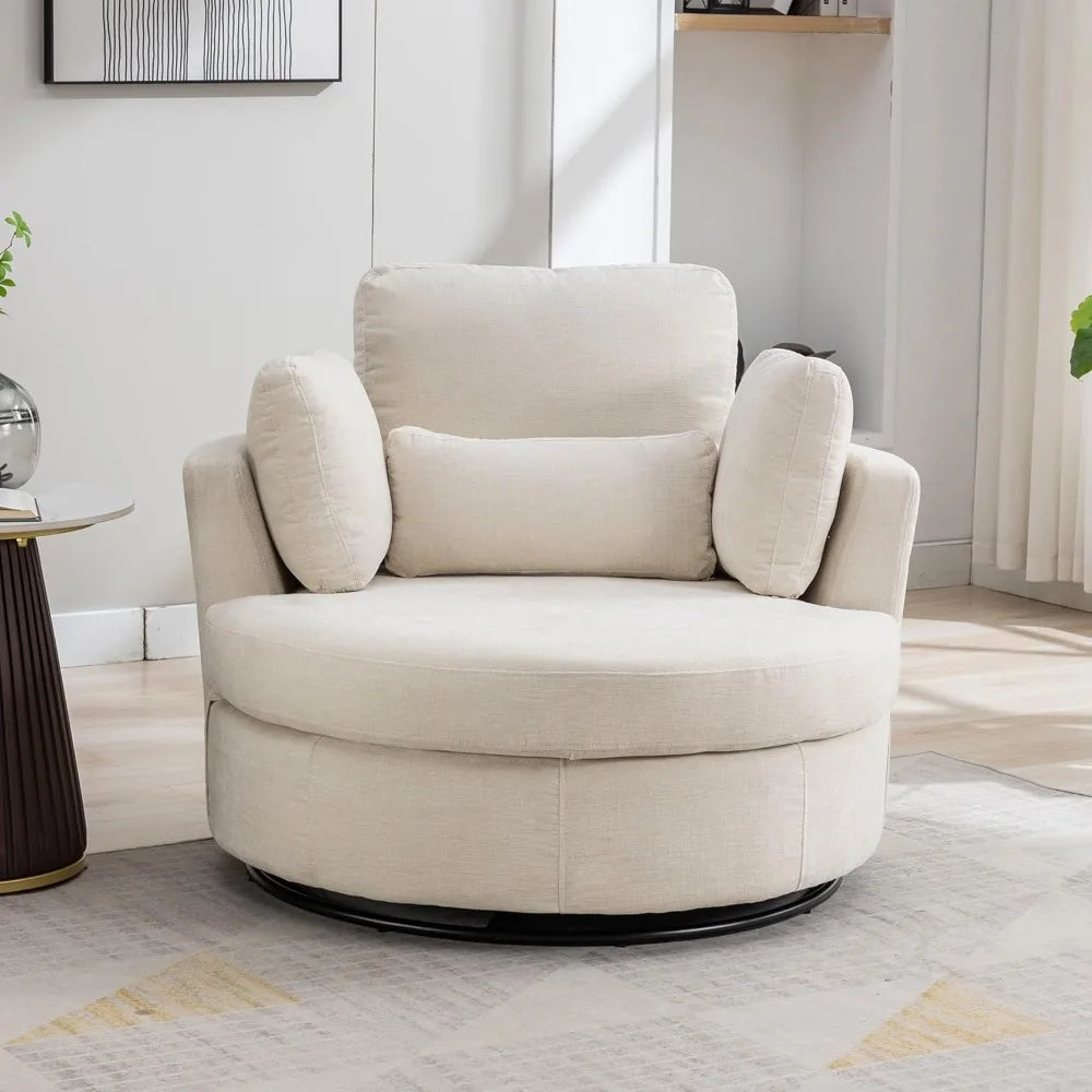 42.2" W Oversized Comfy Upholstered Swivel Chairs