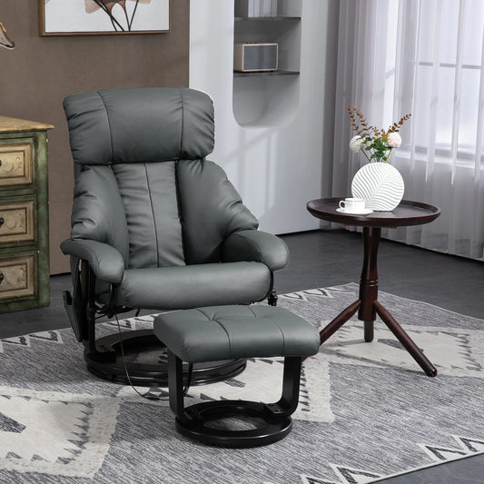 Massage Recliner Chair with Ottoman, Swivel Recliner
