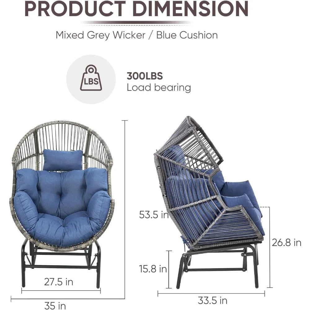 Egg Glider Chair -  for Balcony Deck Sunroom