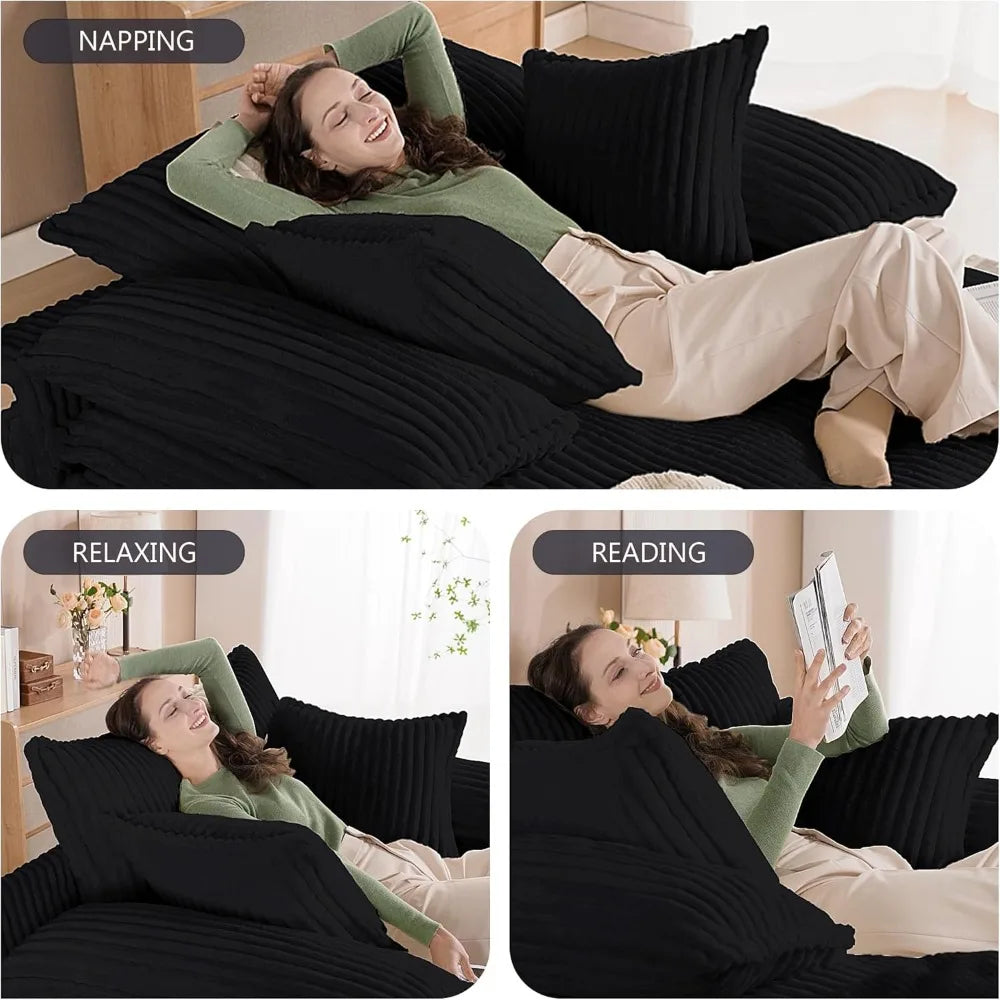 Oversized Chaise Lounge Chair Indoor, with 3 Pillows