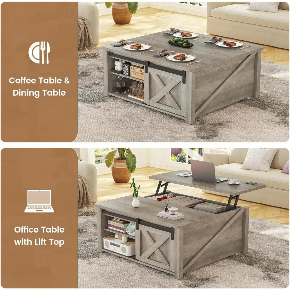 31.5" Lift Top Coffee Table with Storage