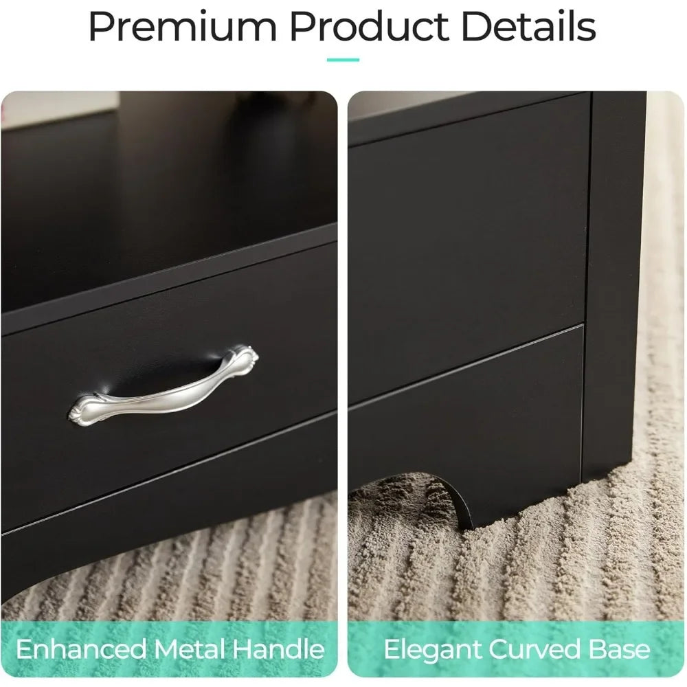 Farmhouse, Wood Coffee Table with Storage Drawers