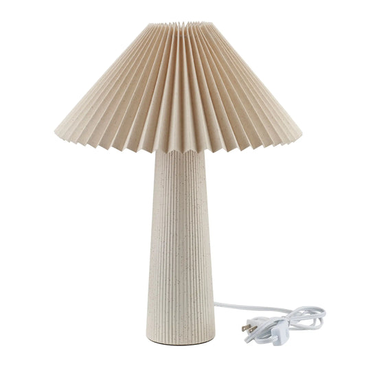 18in Ribbed Ceramic Table Lamp