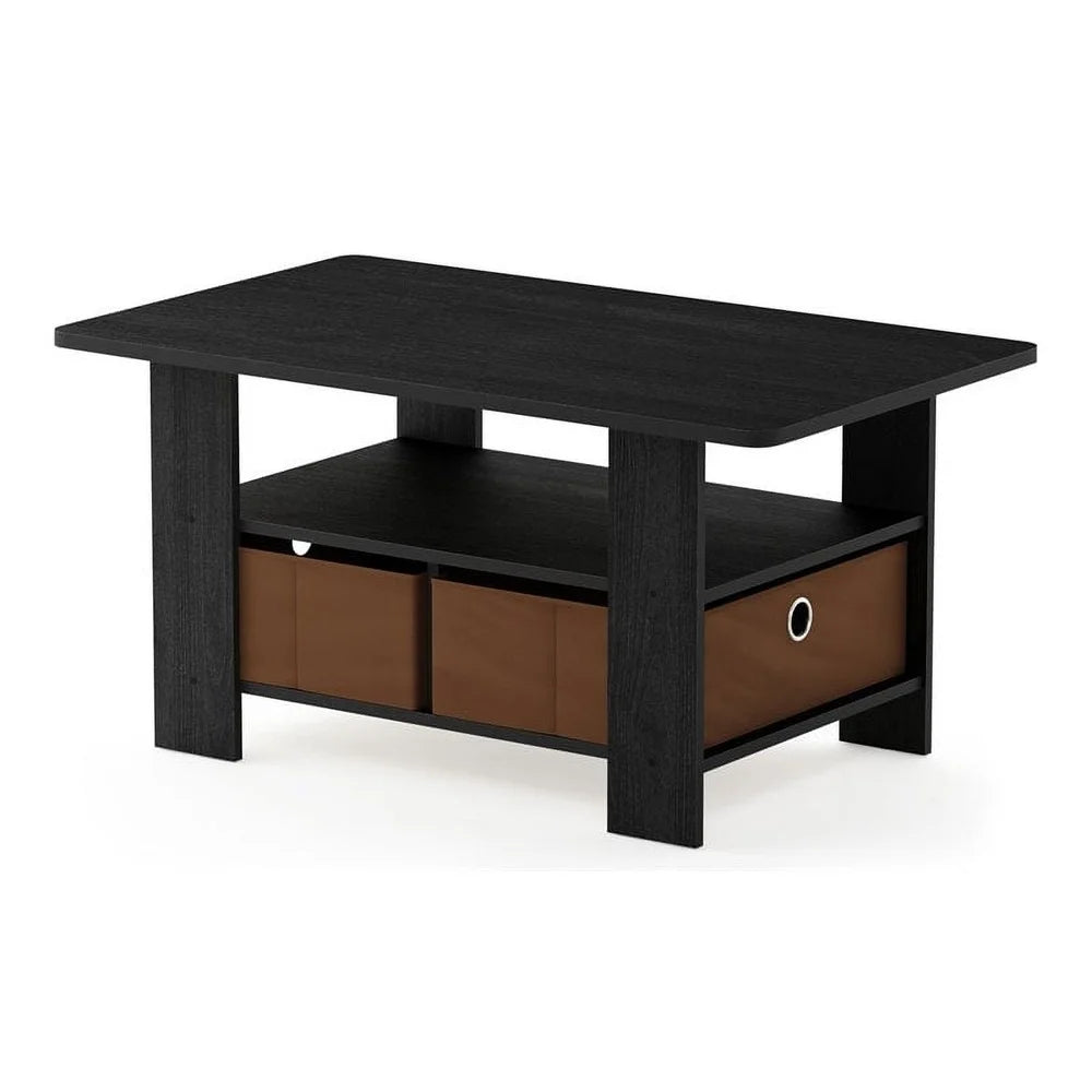 Modern Coffee Table with Storage Bins