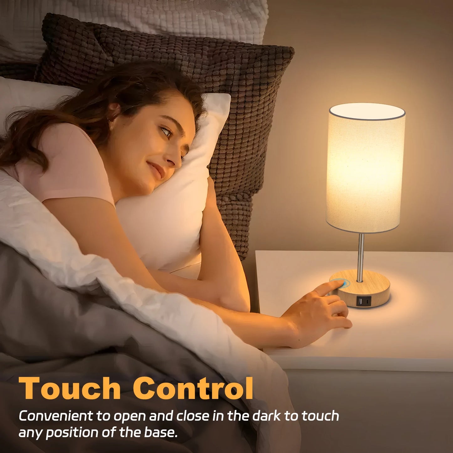 2 Pack 14" Table Lamp for Bedroom